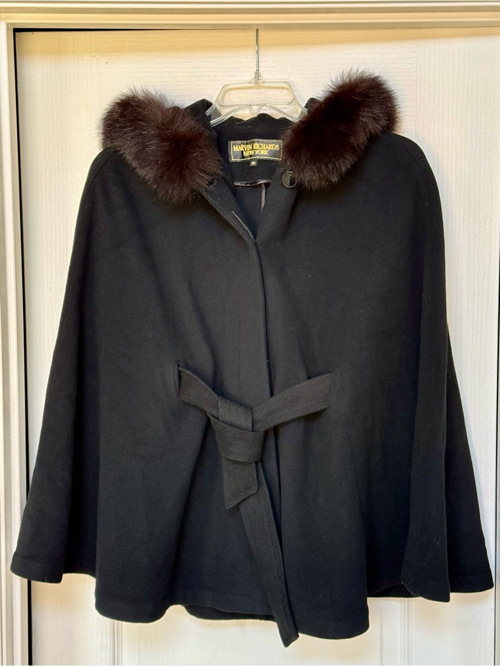 Vintage Marvin Richards Black Wool Cape